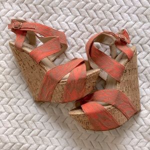 Orange Wedge Heels